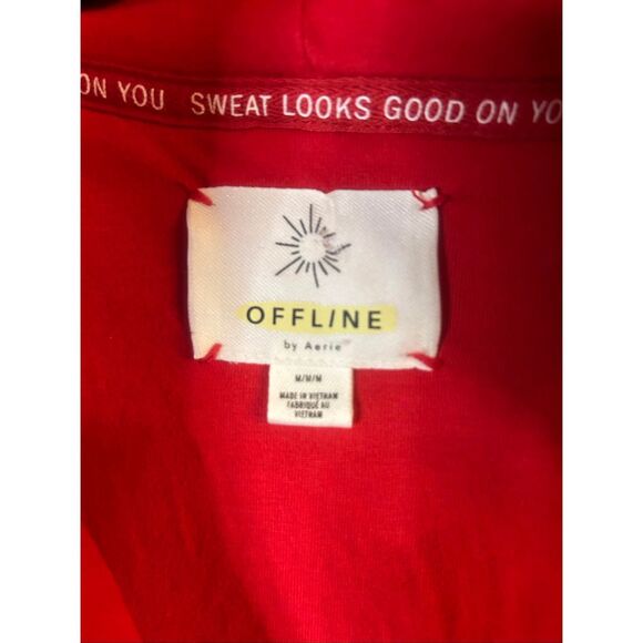 OFFLINE by Aerie Women’s Red Fleece Sherpa Jacket READ Size Medium (5728) - Picture 4 of 7